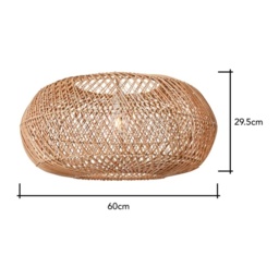 BHS Kyle Large Oval Rattan EasyFit Shade 60cm - Natural - thumbnail 5