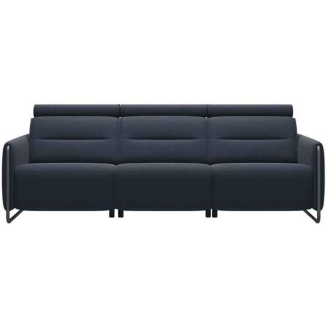 Stressless Emily 3 Seater Power Recliner Sofa With Steel Arms - Paloma Leather - image 1