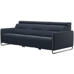 Stressless Emily 3 Seater Power Recliner Sofa With Steel Arms - Paloma Leather - thumbnail 2