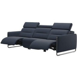 Stressless Emily 3 Seater Power Recliner Sofa With Steel Arms - Paloma Leather - thumbnail 3