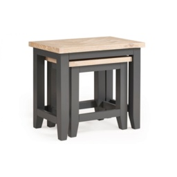 Julian Bowen Bordeaux Nest Of Tables - Dark Grey - thumbnail 3