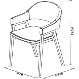 Brandon Rustic Oak Upholstered Arm Chair Pair - Ivory Bonded Leather - thumbnail 6