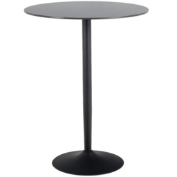 Malta Ceramic Round Bar Table - Matt Black - thumbnail 2
