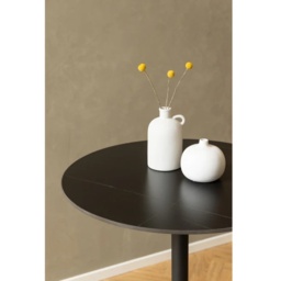 Malta Ceramic Round Bar Table - Matt Black - thumbnail 5
