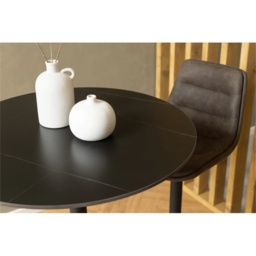 Malta Ceramic Round Bar Table - Matt Black - thumbnail 6