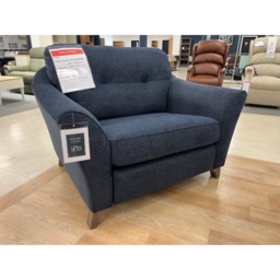 G Plan Hatton Snuggler Chair in Girona Midnight Fabric With Walnut Wood - thumbnail 2