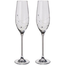 Dartington Glitz Champagne Flute Glasses Pair