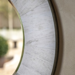 Gallery Direct Hackney Mirror Round 90cm - White Oak / Grey - thumbnail 2