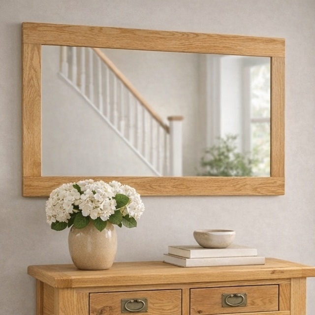 Ascot Rustic Oak Wall Mirror - image 1