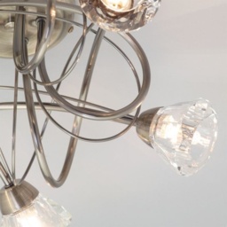 BHS Marianne 5 Light Ceiling Light - Antique Brass/Clear - thumbnail 3