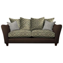 Parker Knoll Harriet 2 Seater Pillow Back Leather/Fabric Sofa - Leather/Fabric Mix - thumbnail 1