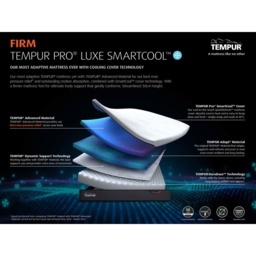 Tempur Pro Luxe SmartCool Firm Mattress - Small Double - 120cm x 190cm - thumbnail 5