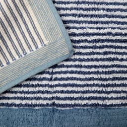 Christy Portobello Stripe Cotton Bath Mat - Chalk Blue - thumbnail 2