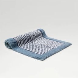 Christy Portobello Stripe Cotton Bath Mat - Chalk Blue - thumbnail 3