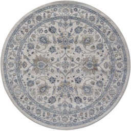 Mastercraft 057-0166/6464 Da Vinci Round Rug - Cream/Silver - 160cm Circle - thumbnail 1