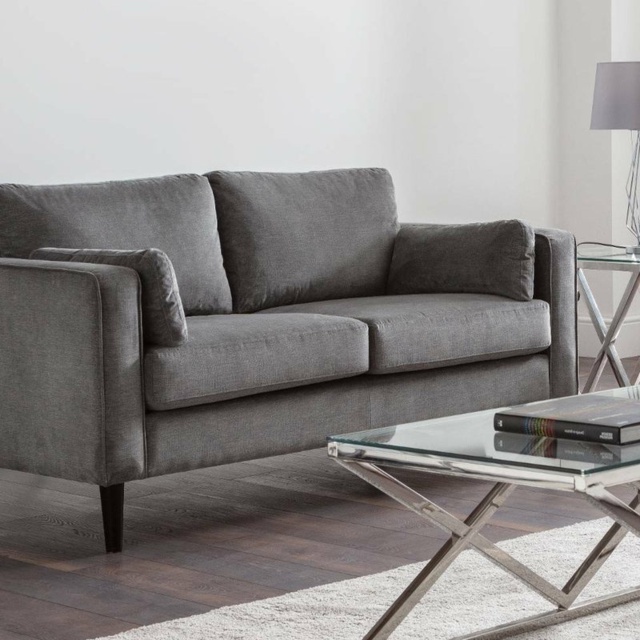 Julian Bowen Hayward 2 Seater - Grey Chenille Fabric - image 1