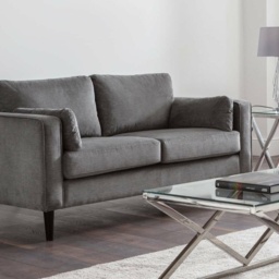Julian Bowen Hayward 2 Seater - Grey Chenille Fabric