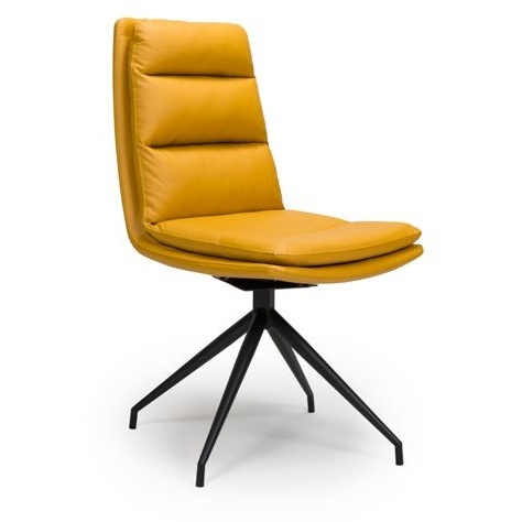 Nevada Swivel Dining Chair Black Frame Ochre Seat - image 1