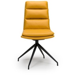 Nevada Swivel Dining Chair Black Frame Ochre Seat - thumbnail 2