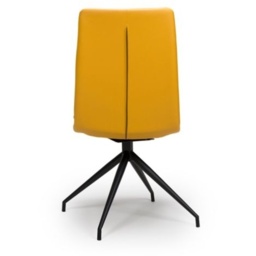 Nevada Swivel Dining Chair Black Frame Ochre Seat - thumbnail 3