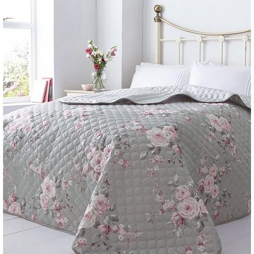 Catherine Lansfield Canterbury Bedspread 240x260cm - Grey - 241 X 260Cm - image 1