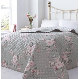 Catherine Lansfield Canterbury Bedspread 240x260cm - Grey - 241 X 260Cm