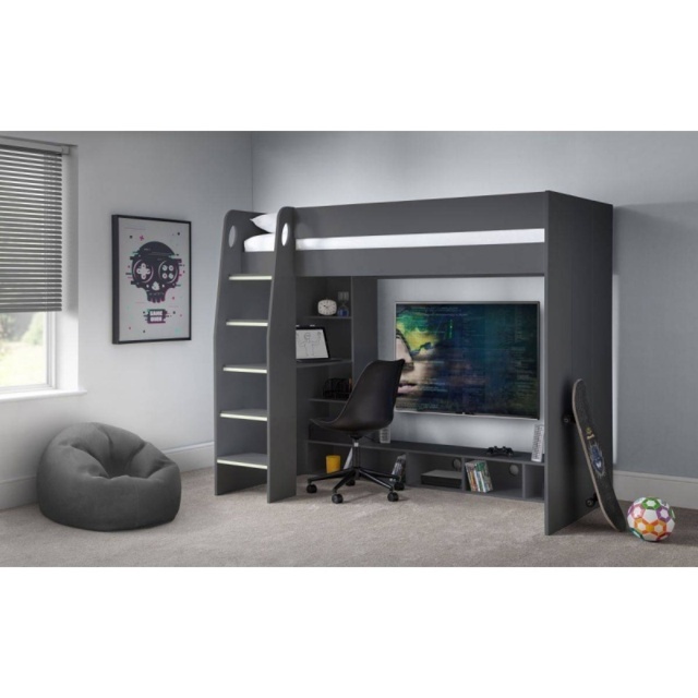 Julian Bowen Nebula Gaming Bed With Desk - Anthracite - image 1