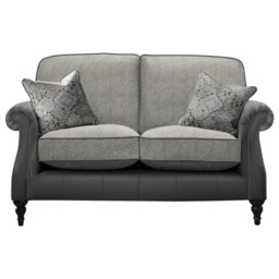 Parker Knoll Eastbury 2 Seater Formal Back Leather/Fabric Sofa - Leather/Fabric Mix - thumbnail 1