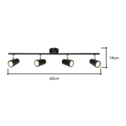 BHS Frida Ceiling Spotlight Bar - Black - thumbnail 2