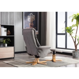 Mars Recliner Chair and Footstool Set - Fossil Fabric - thumbnail 6