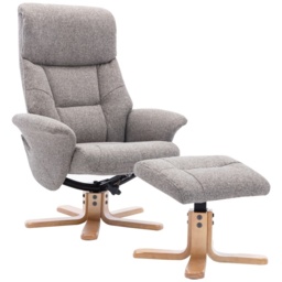 Mars Recliner Chair and Footstool Set - Fossil Fabric - thumbnail 2