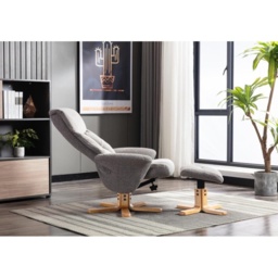 Mars Recliner Chair and Footstool Set - Fossil Fabric - thumbnail 5