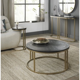Calgary Round Coffee Table - Peppercorn Ash - thumbnail 4