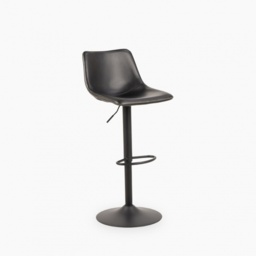 Oregon Height Adjustable Faux Leather Swivel Bar Stool - Vintage Black - thumbnail 4