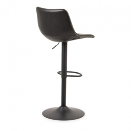 Oregon Height Adjustable Faux Leather Swivel Bar Stool - Vintage Black - thumbnail 3