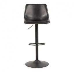 Oregon Height Adjustable Faux Leather Swivel Bar Stool - Vintage Black - thumbnail 2