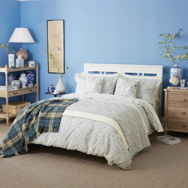 Morris and Co Willow Bough China Duvet Set - Blue - Super King - image 1