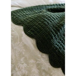Laura Ashley Brady Scalloped Bedspread - Pine Green - thumbnail 3