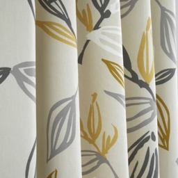 Fusion Ensley Lined Eyelet Curtains - Ochre - 66 x 90 - thumbnail 3