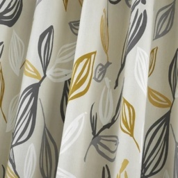 Fusion Ensley Lined Eyelet Curtains - Ochre - 66 x 90 - thumbnail 2