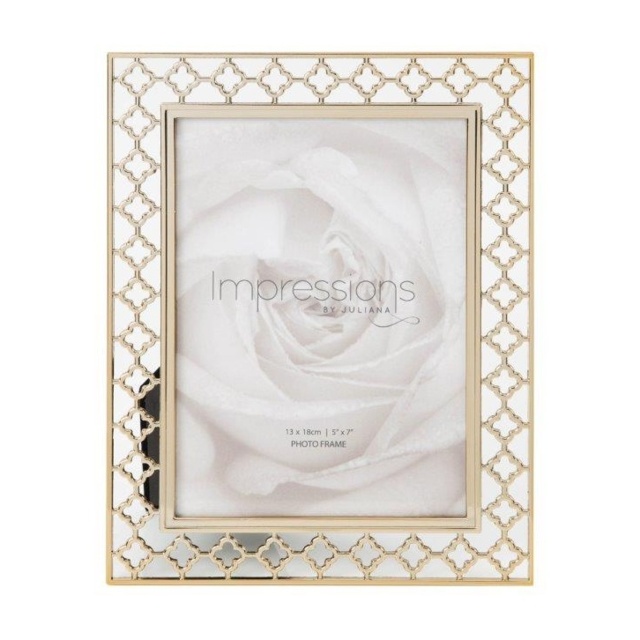 Lattice Cut Metal Photo Frame 5 x 7 - image 1