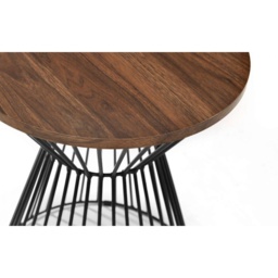 Julian Bowen Jersey Round Wire Lamp Table - Walnut - thumbnail 3