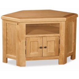 Ascot Rustic Oak Corner TV Unit - thumbnail 2