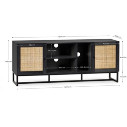 Julian Bowen Padstow TV Unit - Black - thumbnail 6