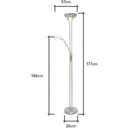 BHS Mother and Child LED Floor Lamp - Satin Nickel - thumbnail 2