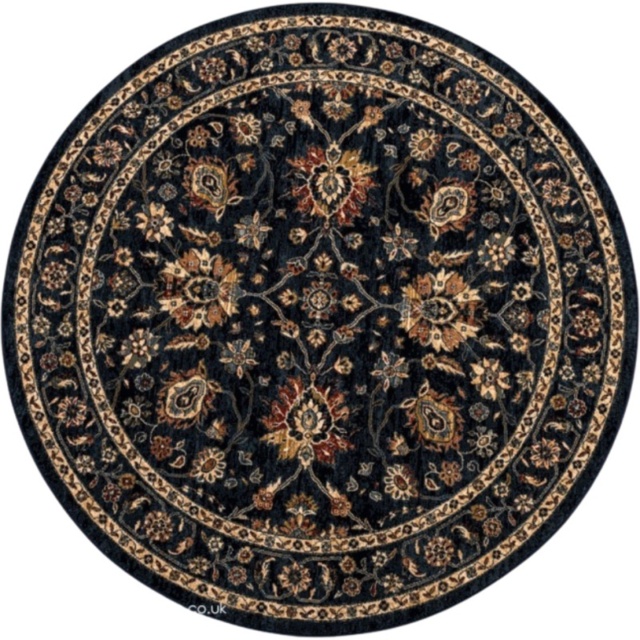Mastercraft 057-0166/3434 Da Vinci Round Rug - Navy - 200cm Circle