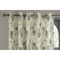 Sundour Bamford Abstract Lined Eyelet Curtains - Fennel - W 66 x D 54 - thumbnail 2