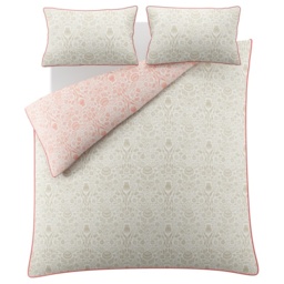 Laura Ashley Ashstead Damask Duvet Set - Natural and Coral - Double - thumbnail 3