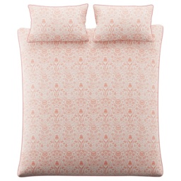 Laura Ashley Ashstead Damask Duvet Set - Natural and Coral - Double - thumbnail 2