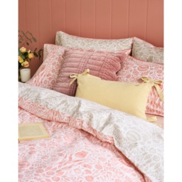 Laura Ashley Ashstead Damask Duvet Set - Natural and Coral - Double - thumbnail 5